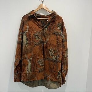MORGAN CREEK Hunting Camo Deer Long Sleeve Shirt Vintage  | Mens XL
